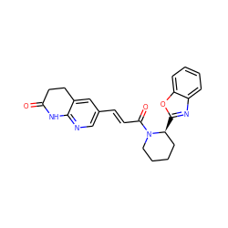 O=C1CCc2cc(/C=C/C(=O)N3CCCC[C@@H]3c3nc4ccccc4o3)cnc2N1 ZINC000169707521