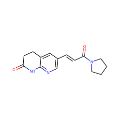 O=C1CCc2cc(/C=C/C(=O)N3CCCC3)cnc2N1 ZINC000169707506