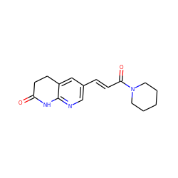 O=C1CCc2cc(/C=C/C(=O)N3CCCCC3)cnc2N1 ZINC000169707507