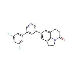 O=C1CCc2cc(-c3cncc(-c4cc(F)cc(F)c4)c3)cc3c2N1CC3 ZINC000071330425