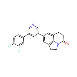 O=C1CCc2cc(-c3cncc(-c4ccc(F)c(F)c4)c3)cc3c2N1CC3 ZINC000071318467