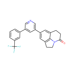 O=C1CCc2cc(-c3cncc(-c4cccc(C(F)(F)F)c4)c3)cc3c2N1CC3 ZINC000071296790