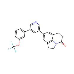 O=C1CCc2cc(-c3cncc(-c4cccc(OC(F)(F)F)c4)c3)cc3c2N1CC3 ZINC000071329091