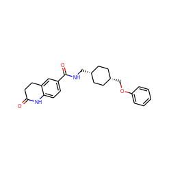 O=C1CCc2cc(C(=O)NC[C@H]3CC[C@@H](COc4ccccc4)CC3)ccc2N1 ZINC000261120527