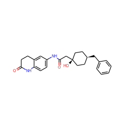 O=C1CCc2cc(NC(=O)C[C@]3(O)CC[C@@H](Cc4ccccc4)CC3)ccc2N1 ZINC001772630387