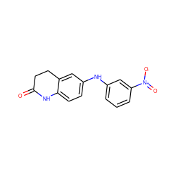 O=C1CCc2cc(Nc3cccc([N+](=O)[O-])c3)ccc2N1 ZINC000169353111