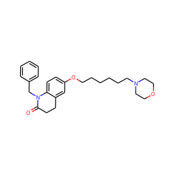 O=C1CCc2cc(OCCCCCCN3CCOCC3)ccc2N1Cc1ccccc1 ZINC000169308742