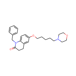 O=C1CCc2cc(OCCCCCN3CCOCC3)ccc2N1Cc1ccccc1 ZINC000169308741