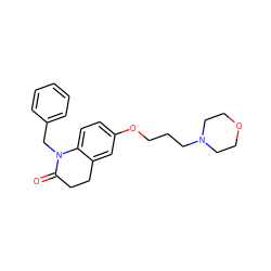 O=C1CCc2cc(OCCCN3CCOCC3)ccc2N1Cc1ccccc1 ZINC000169308737