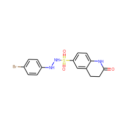 O=C1CCc2cc(S(=O)(=O)NNc3ccc(Br)cc3)ccc2N1 ZINC000653701699