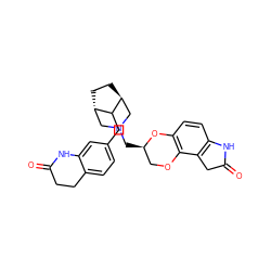 O=C1CCc2ccc(CC3[C@H]4CC[C@H]3CN(C[C@@H]3COc5c(ccc6c5CC(=O)N6)O3)C4)cc2N1 ZINC000101341670