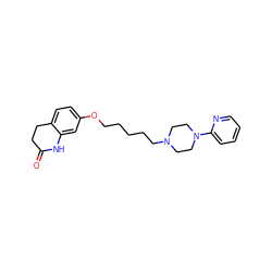 O=C1CCc2ccc(OCCCCCN3CCN(c4ccccn4)CC3)cc2N1 ZINC001772628320