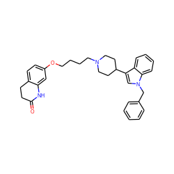 O=C1CCc2ccc(OCCCCN3CCC(c4cn(Cc5ccccc5)c5ccccc45)CC3)cc2N1 ZINC000299855651