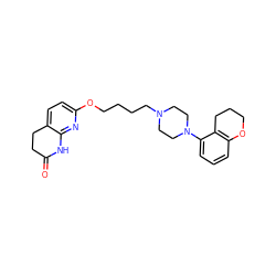 O=C1CCc2ccc(OCCCCN3CCN(c4cccc5c4CCCO5)CC3)nc2N1 ZINC000071318250