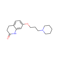 O=C1CCc2ccc(OCCCN3CCCCC3)cc2N1 ZINC000145802196