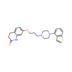 O=C1CCc2ccc(OCCCN3CCN(c4cccc5sccc45)CC3)cc2N1 ZINC000115085176