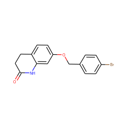 O=C1CCc2ccc(OCc3ccc(Br)cc3)cc2N1 ZINC000159073780