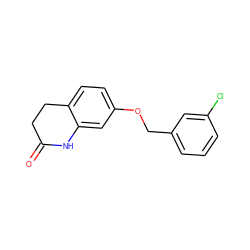 O=C1CCc2ccc(OCc3cccc(Cl)c3)cc2N1 ZINC000096929928