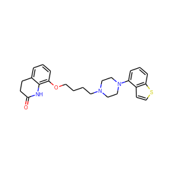 O=C1CCc2cccc(OCCCCN3CCN(c4cccc5sccc45)CC3)c2N1 ZINC001772639073