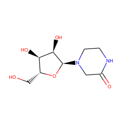 O=C1CN([C@H]2O[C@H](CO)[C@@H](O)[C@H]2O)CCN1 ZINC000049016712