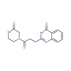 O=C1CN(C(=O)CCc2nc3ccccc3c(=O)[nH]2)CCN1 ZINC000017818246