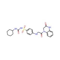 O=C1CN(C(=O)CNc2ccc(S(=O)(=O)NC(=O)NC3CCCCC3)cc2)c2ccccc2N1 ZINC001772632862