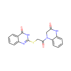 O=C1CN(C(=O)CSc2nc3ccccc3c(=O)[nH]2)c2ccccc2N1 ZINC000005626517