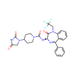 O=C1CN(C2CCN(C(=O)N[C@@H]3N=C(c4ccccc4)c4ccccc4N(CC(F)(F)F)C3=O)CC2)C(=O)N1 ZINC000036177855