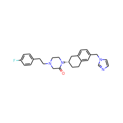 O=C1CN(CCc2ccc(F)cc2)CCN1[C@H]1CCc2cc(Cn3ccnc3)ccc2C1 ZINC000036126694