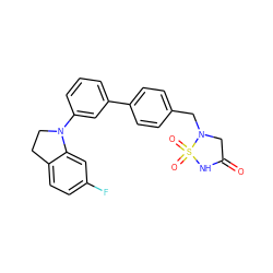 O=C1CN(Cc2ccc(-c3cccc(N4CCc5ccc(F)cc54)c3)cc2)S(=O)(=O)N1 ZINC000045338320