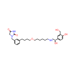 O=C1CN(Cc2cccc(CCCCOCCCCCCNC[C@H](O)c3ccc(O)c(CO)c3)c2)C(=O)N1 ZINC000072112670