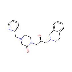 O=C1CN(Cc2ccccn2)CCN1C[C@@H](O)CN1CCc2ccccc2C1 ZINC000209708106