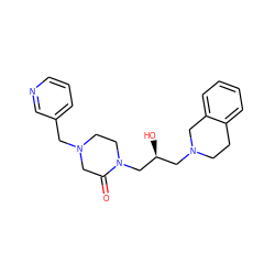 O=C1CN(Cc2cccnc2)CCN1C[C@@H](O)CN1CCc2ccccc2C1 ZINC000209713779