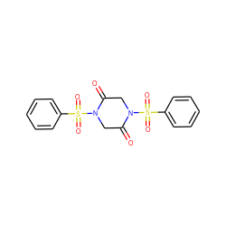 O=C1CN(S(=O)(=O)c2ccccc2)C(=O)CN1S(=O)(=O)c1ccccc1 ZINC000136987115