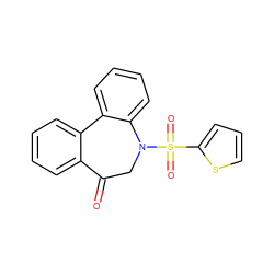 O=C1CN(S(=O)(=O)c2cccs2)c2ccccc2-c2ccccc21 ZINC000040975680