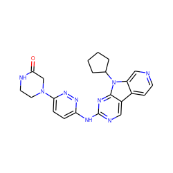 O=C1CN(c2ccc(Nc3ncc4c5ccncc5n(C5CCCC5)c4n3)nn2)CCN1 ZINC000169706702