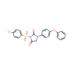 O=C1CN(c2ccc(Oc3ccccc3)cc2)C(=O)N1S(=O)(=O)c1ccc(Cl)cc1 ZINC000013763628