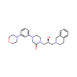 O=C1CN(c2cccc(N3CCOCC3)c2)CCN1C[C@@H](O)CN1CCc2ccccc2C1 ZINC000210236773