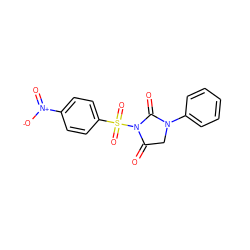 O=C1CN(c2ccccc2)C(=O)N1S(=O)(=O)c1ccc([N+](=O)[O-])cc1 ZINC000013763575