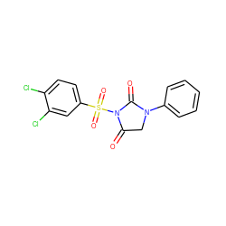 O=C1CN(c2ccccc2)C(=O)N1S(=O)(=O)c1ccc(Cl)c(Cl)c1 ZINC000013763598