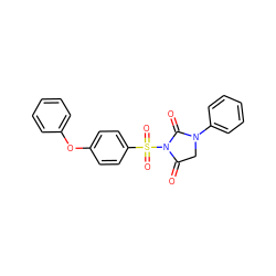 O=C1CN(c2ccccc2)C(=O)N1S(=O)(=O)c1ccc(Oc2ccccc2)cc1 ZINC000013763596