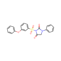 O=C1CN(c2ccccc2)C(=O)N1S(=O)(=O)c1cccc(Oc2ccccc2)c1 ZINC000013763593