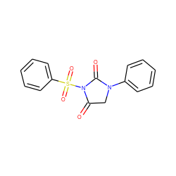 O=C1CN(c2ccccc2)C(=O)N1S(=O)(=O)c1ccccc1 ZINC000013763540