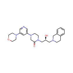 O=C1CN(c2cncc(N3CCOCC3)c2)CCN1C[C@@H](O)CN1CCc2ccccc2C1 ZINC000209694507