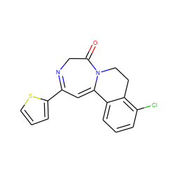 O=C1CN=C(c2cccs2)C=C2c3cccc(Cl)c3CCN12 ZINC000148983877