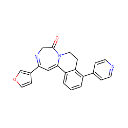 O=C1CN=C(c2ccoc2)C=C2c3cccc(-c4ccncc4)c3CCN12 ZINC000148997881