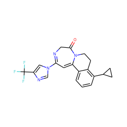 O=C1CN=C(n2cnc(C(F)(F)F)c2)C=C2c3cccc(C4CC4)c3CCN12 ZINC000149080628