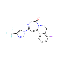 O=C1CN=C(n2cnc(C(F)(F)F)c2)C=C2c3cccc(I)c3CCN12 ZINC000149024270