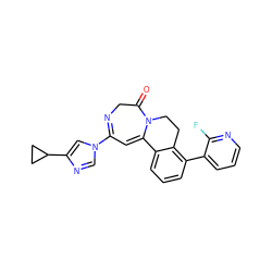 O=C1CN=C(n2cnc(C3CC3)c2)C=C2c3cccc(-c4cccnc4F)c3CCN12 ZINC000149051080