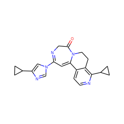 O=C1CN=C(n2cnc(C3CC3)c2)C=C2c3ccnc(C4CC4)c3CCN12 ZINC000149114958